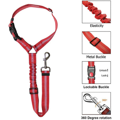 Adjustable Dog Harness and Car Seat Belt for Pets