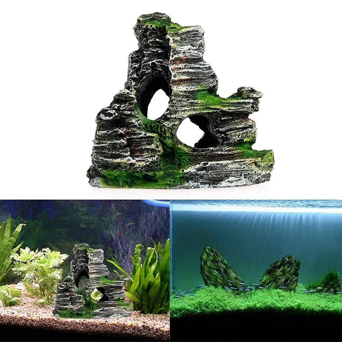 Mossy Hiding Cave for Aquarium Decoration and Landscaping