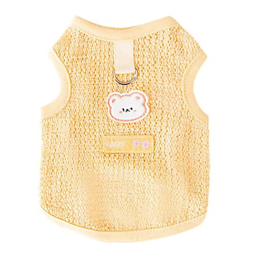 Breathable Summer Dog Tank Top with Bear Patch