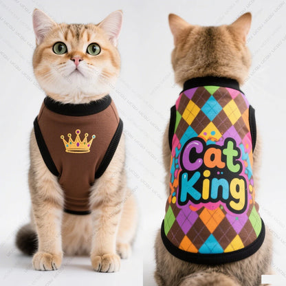 Leopard Pattern Summer Cat Vest for Cute Pets