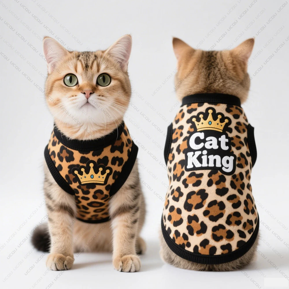 Leopard Print Cat Vest for Summer Style and Comfort
