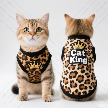 Leopard Print Cat Vest for Summer Style and Comfort
