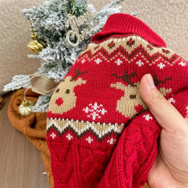Elk Christmas Sweater for Small Dogs and Cats