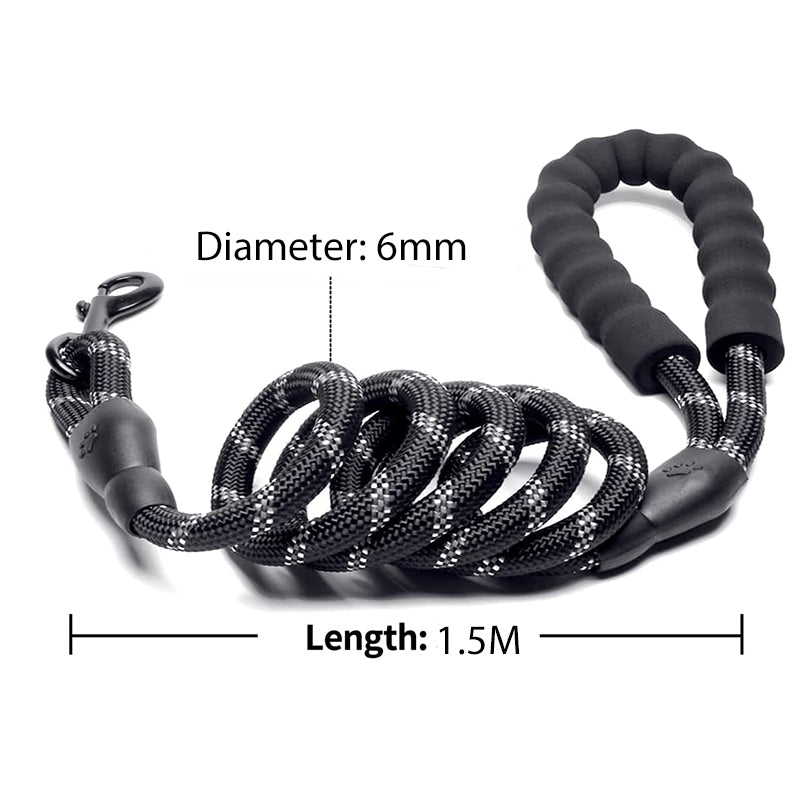 Reflective Dog Leash for All Sizes - Durable & Safe