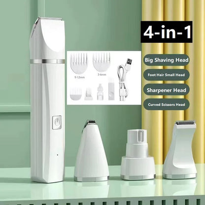 4-in-1 Rechargeable Pet Grooming Clipper Set for Dogs and Cats