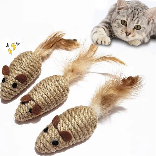 Sisal Stuffed Mouse Cat Toy for Interactive Play