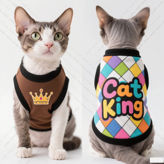 Leopard Pattern Summer Cat Vest for Cute Pets