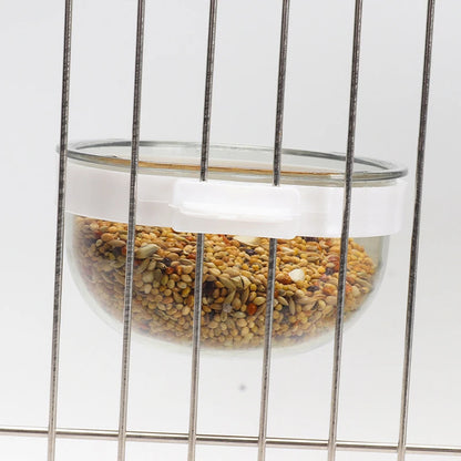 Detachable Transparent Parrot Feeding Bowl and Water Cup