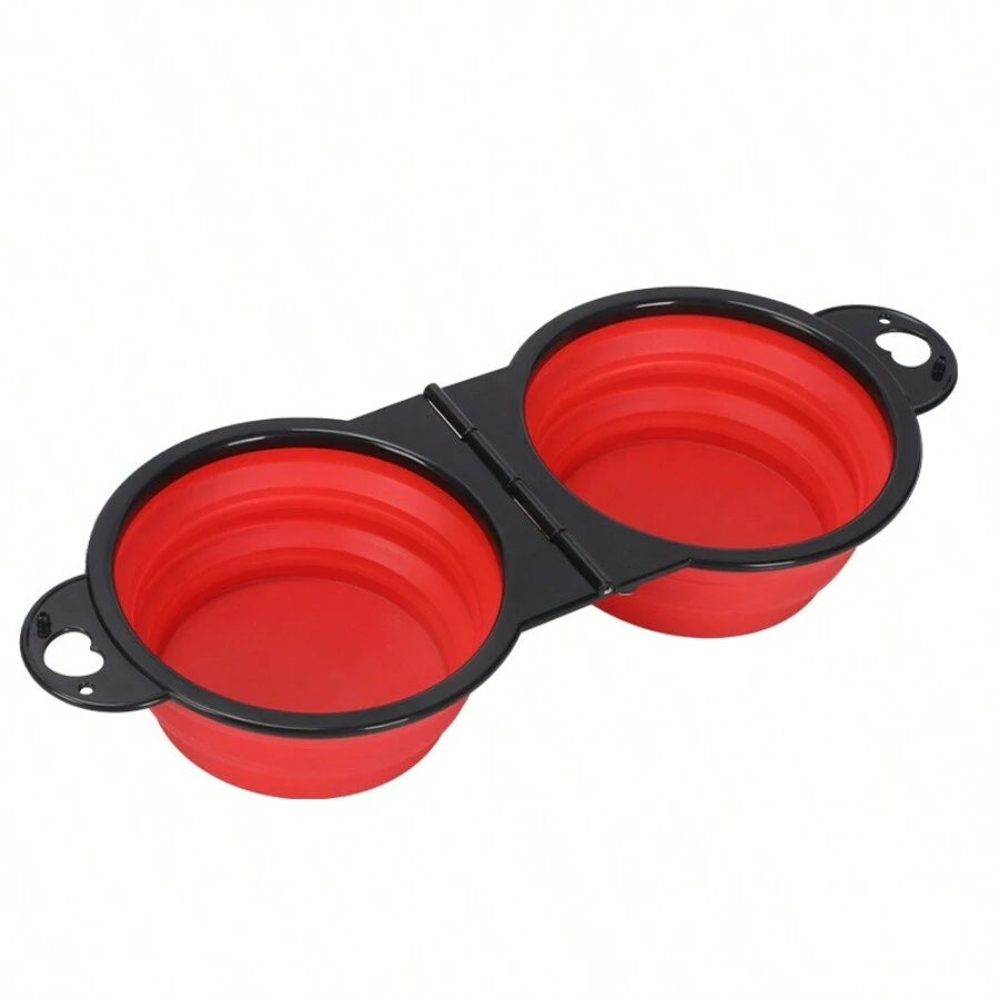 Foldable 2-in-1 Dual Bowl for Travel Dogs and Cats