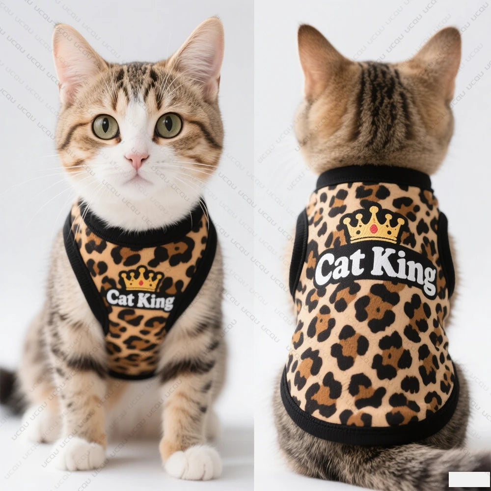 Leopard Print Cat Vest for Summer Style and Comfort