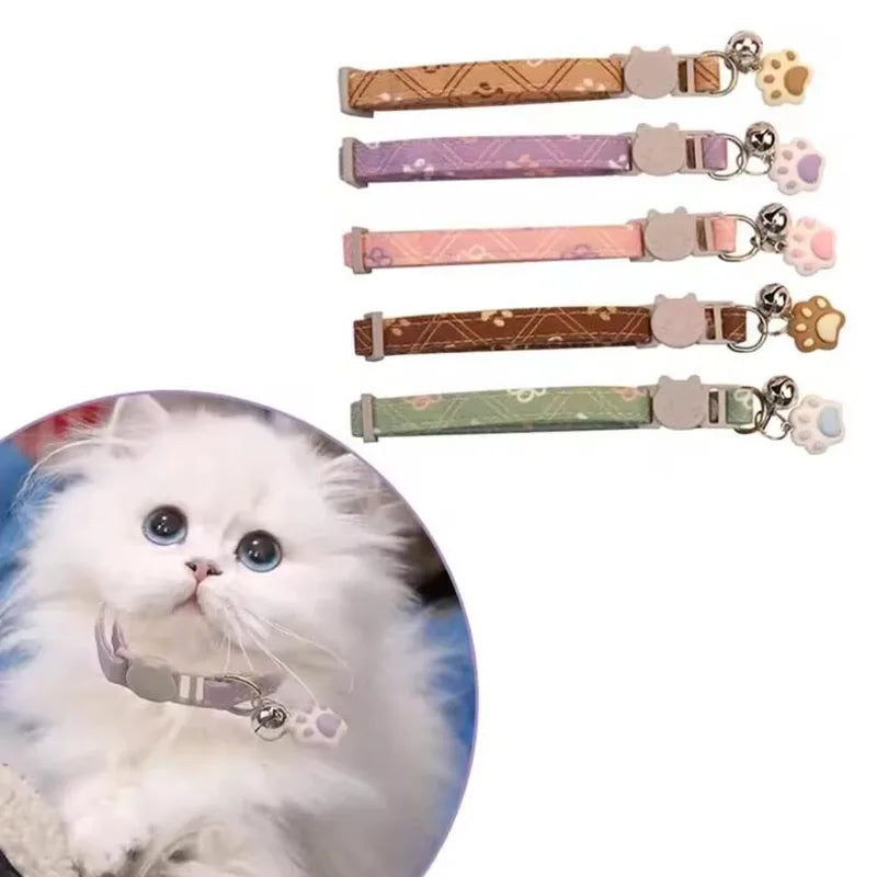Colorful Adjustable Pet Collar with Bell for Dogs and Cats