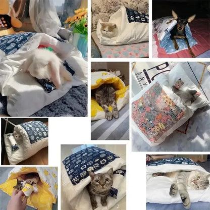 Kawaii Cozy Removable Cat Bed House for Adult Cats and Dogs
