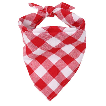 Plaid Cotton Bandana for Medium to Large Dogs