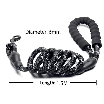 Reflective Dog Leash for All Sizes - Durable & Safe
