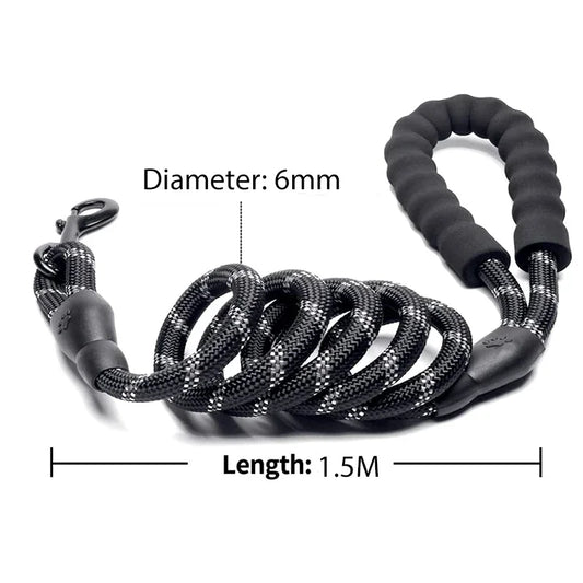 Reflective Dog Leash for All Sizes - Durable & Safe