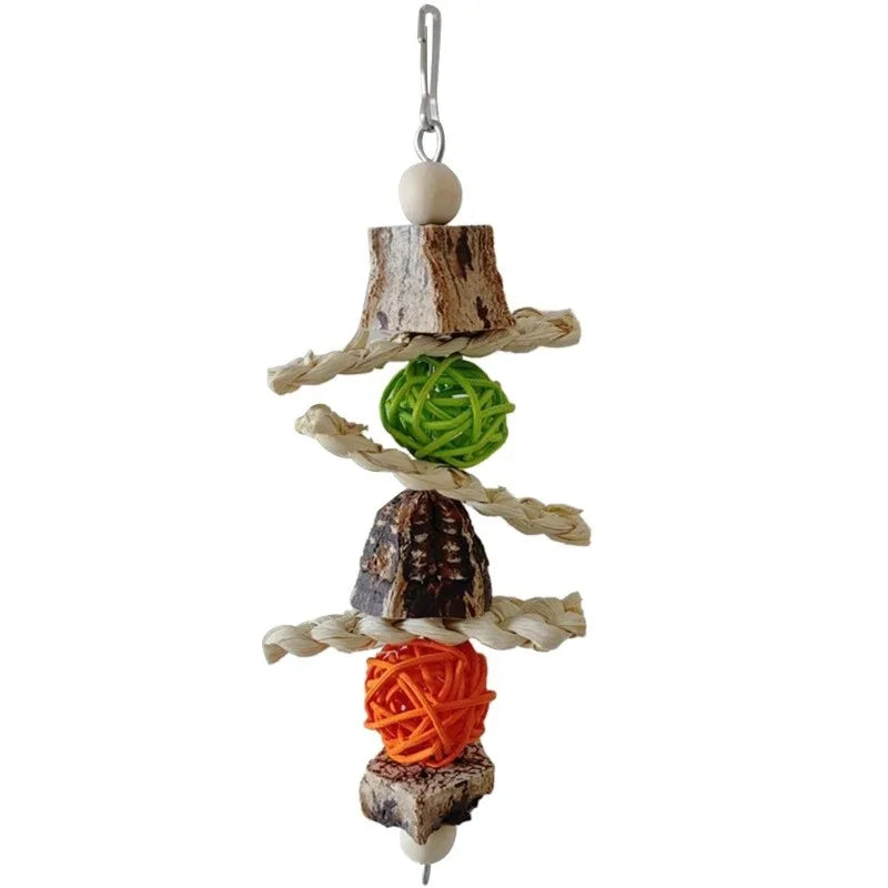 Stainless Steel Bird Toys with Chewable Acrylic Pots