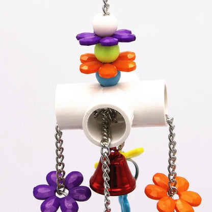 Stainless Steel Bird Toys with Chewable Acrylic Pots