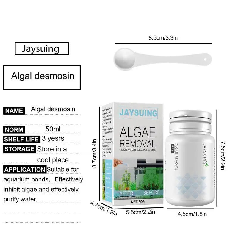 Algae Removal Powder for Aquariums and Ponds - 50g