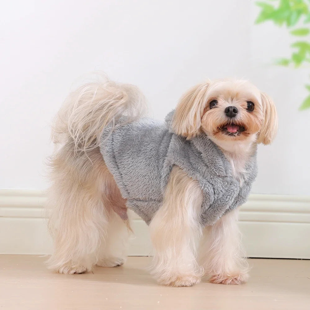 Fleece Hoodie for Small Dogs and Cats - Warm Winter Coat