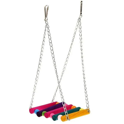 Colorful Hammock Swing Toy for Parrots and Birds
