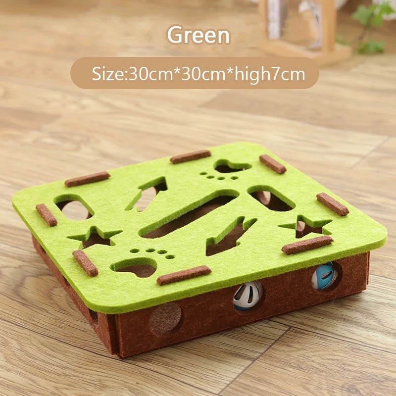 Interactive Cat Puzzle Toy with Ball for Indoor Play
