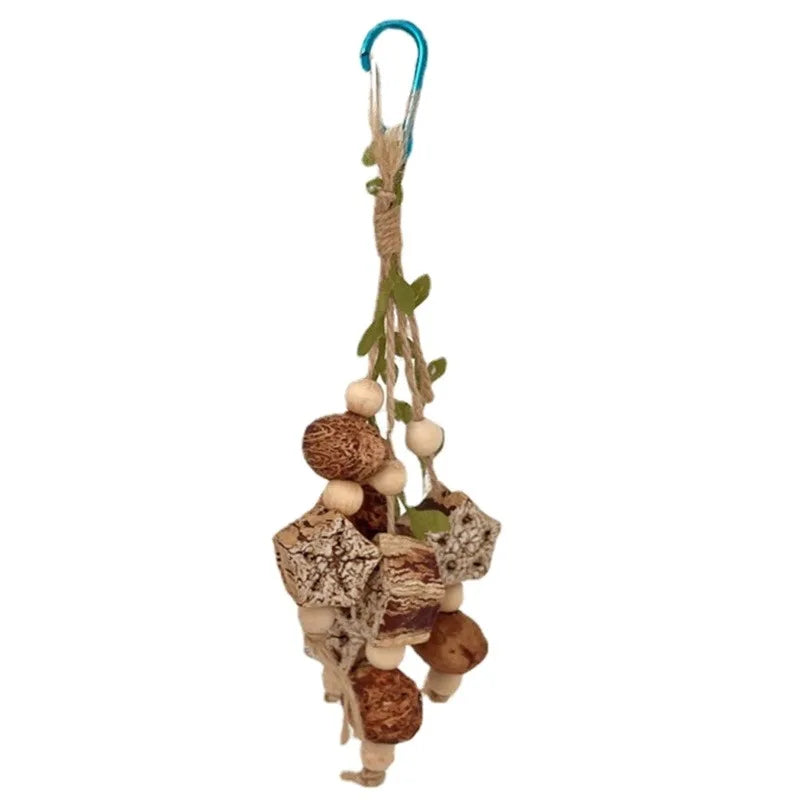 Stainless Steel Bird Toys with Chewable Acrylic Pots