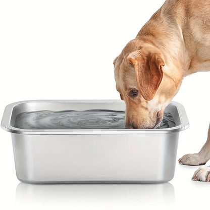 Stainless Steel Dog Bowl - Large Capacity Pet Feeding Tray