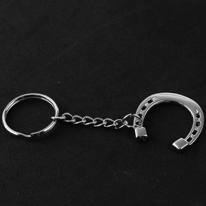 Silver Stirrup Keyring for Horse Lovers - Metal Keychain Ornament
