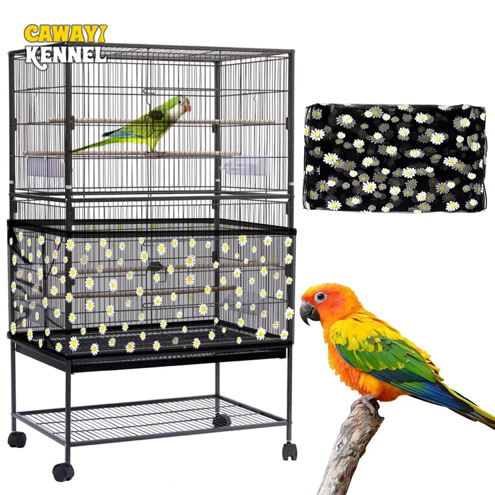 Bird Cage Net Cover for Seed & Feather Protection