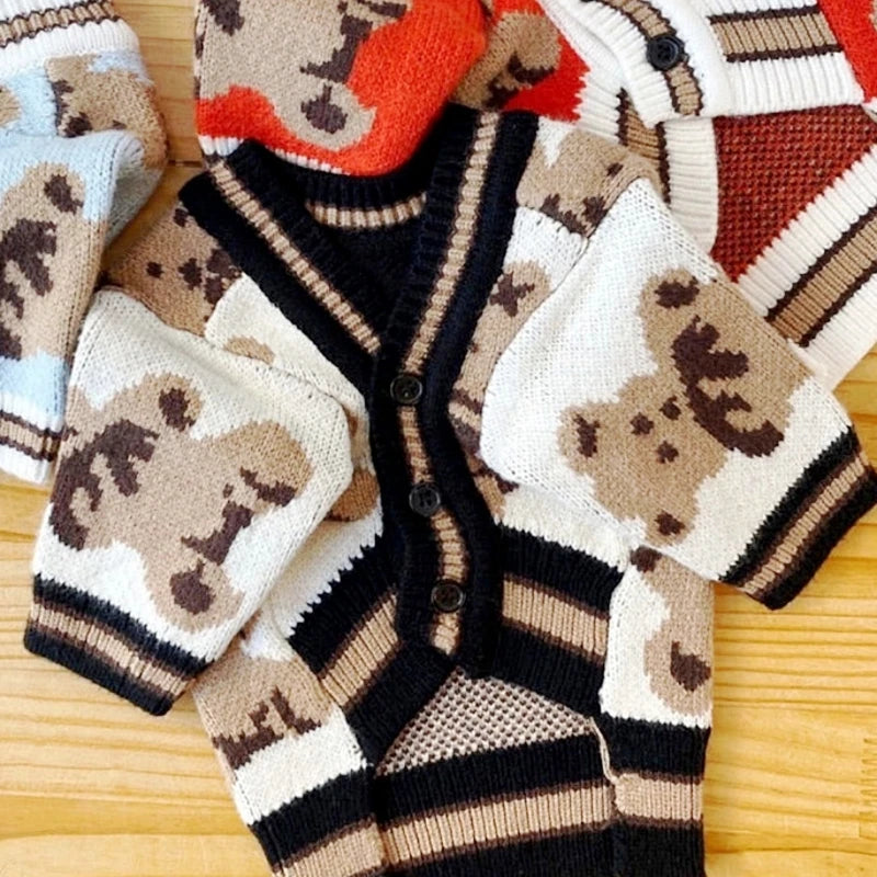 Striped Cardigan Sweater for Small Dogs and Cats