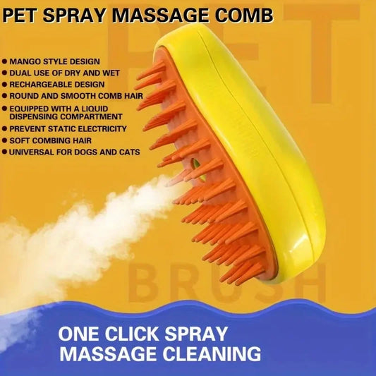 3-in-1 Electric Pet Grooming Brush with Spray for Dogs and Cats