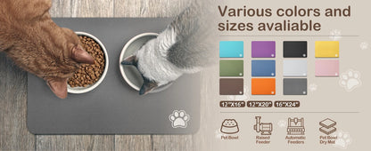 Absorbent Pet Feeding Mat for Dogs and Cats - Easy to Clean
