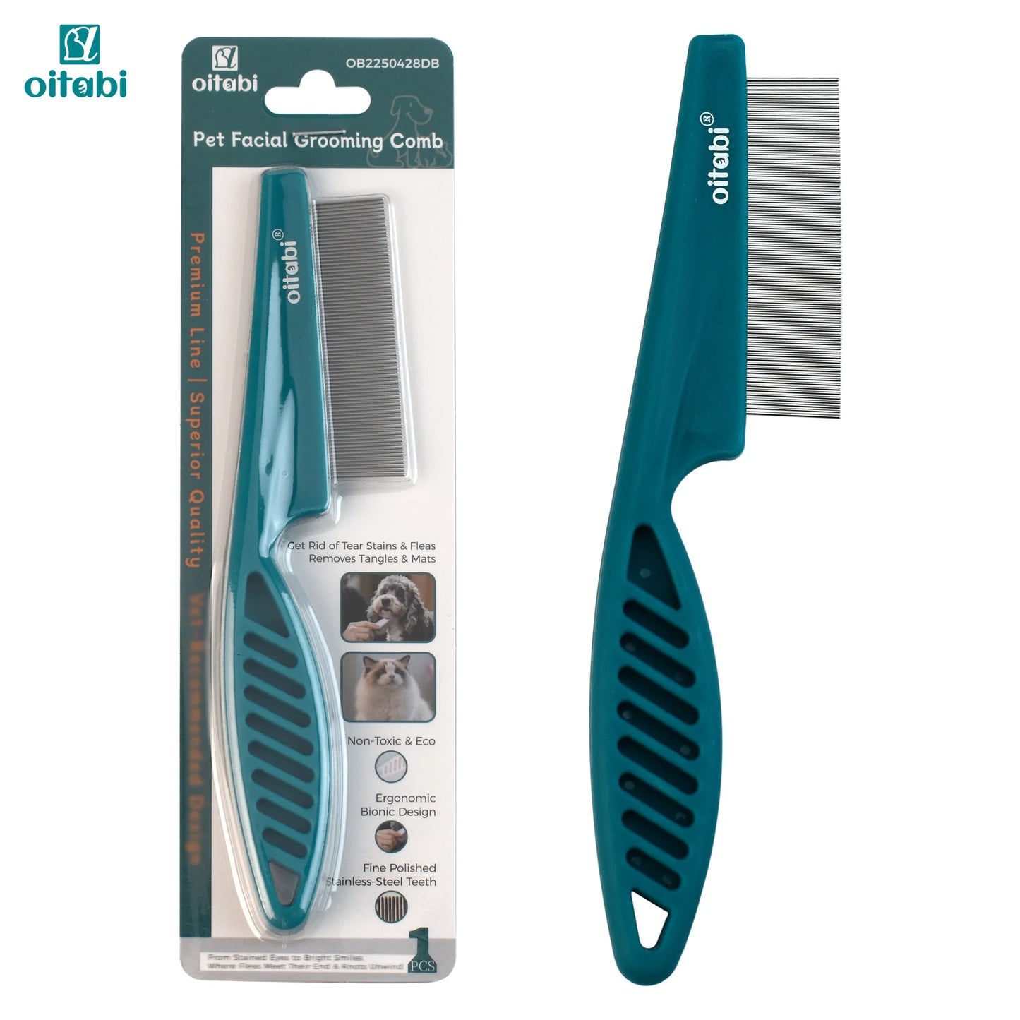 Flea & Lice Comb for Dogs and Cats with Rounded Teeth