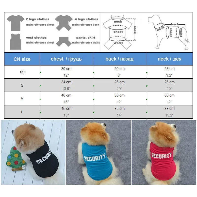 Cotton SECURITY Costume for Cats and Small Dogs