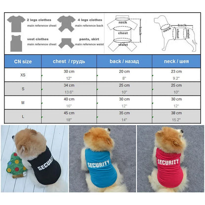 Cotton SECURITY Costume for Cats and Small Dogs