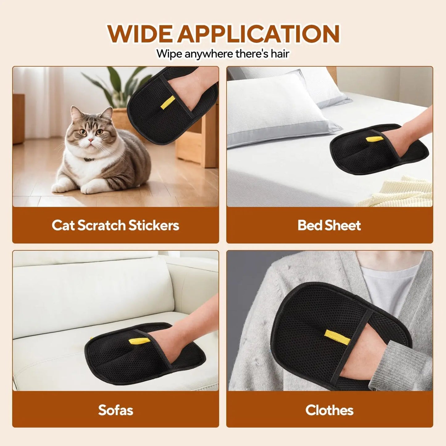 Reusable Pet Grooming Gloves for Easy Hair Removal