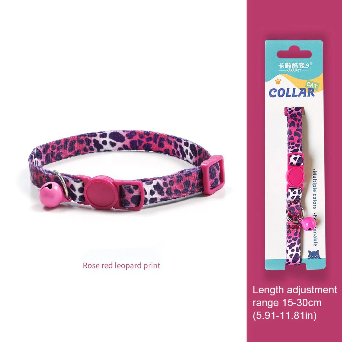 Adjustable Soft Nylon Cat Collar with Small Bell 15-30cm