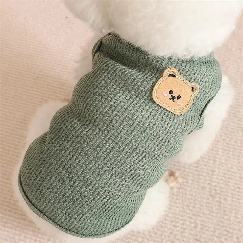 Green Bear Vest for Small Dogs and Cats - Breathable T-Shirt