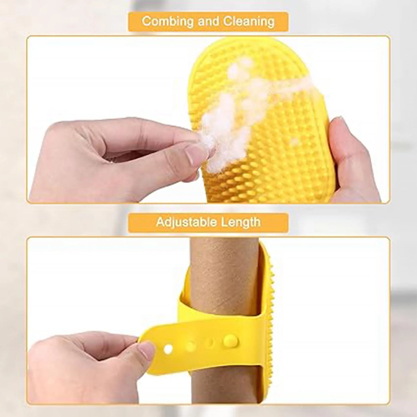 Adjustable Rubber Grooming Brush for Dogs and Cats
