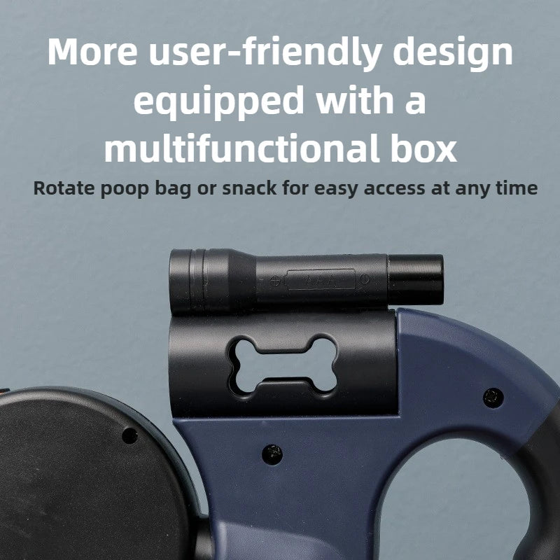 Reflective Retractable Double Dog Leash for Small Dogs
