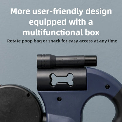 Reflective Retractable Double Dog Leash for Small Dogs