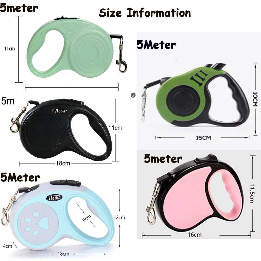 Automatic Retractable Dog Leash with Nylon Rope and Harness