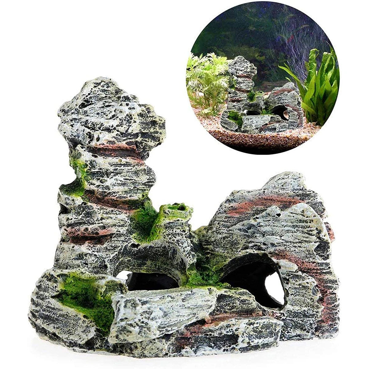Mossy Hiding Cave for Aquarium Decoration and Landscaping