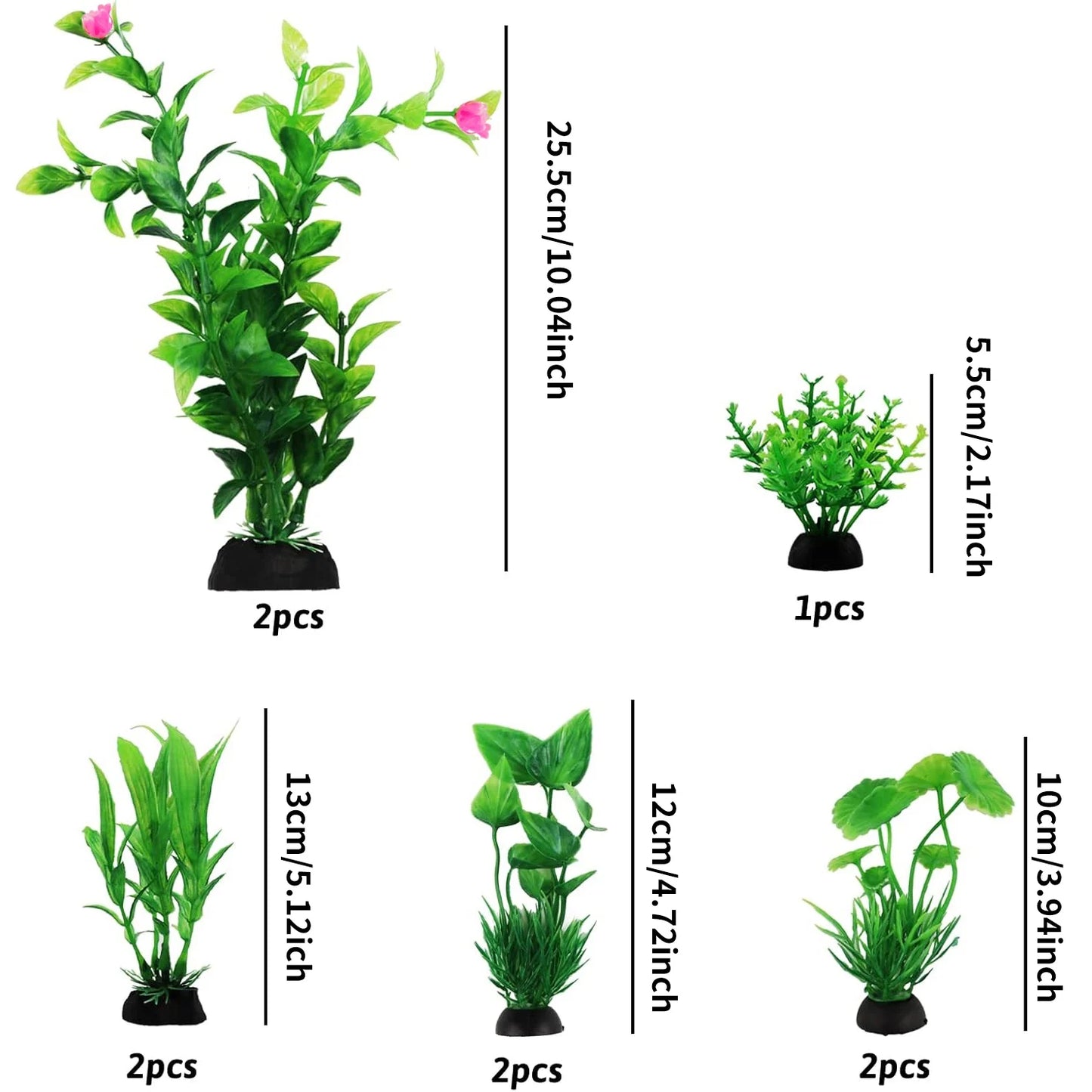 10pcs Artificial Green Plants for Fish Tanks and Aquariums