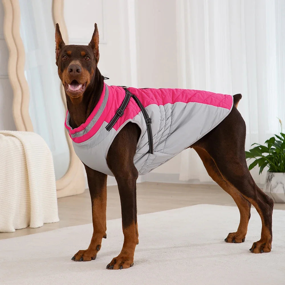 Waterproof Winter Dog Jacket with Harness for Small to Large Breeds