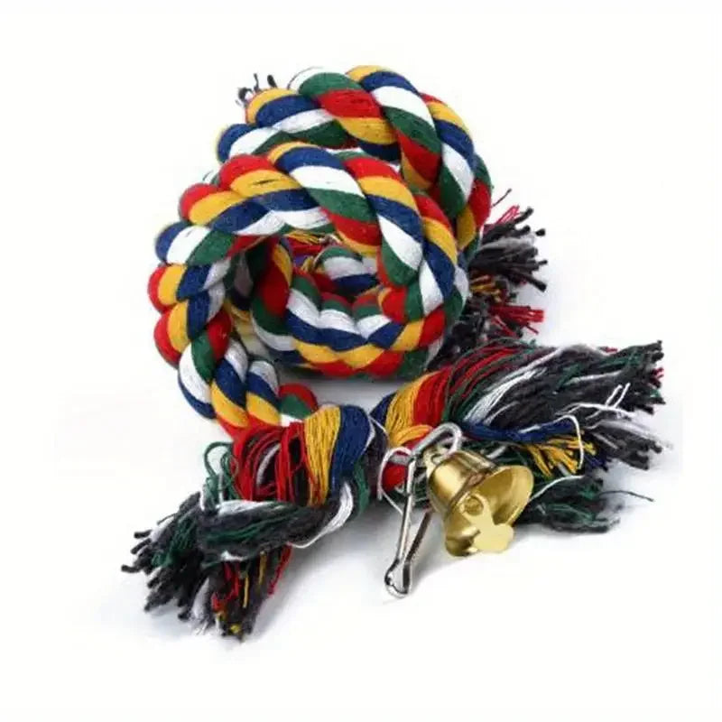 Hanging Braided Rope Bird Toy for Parrots and Small Birds