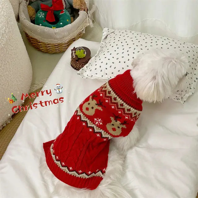 Elk Christmas Sweater for Small Dogs and Cats