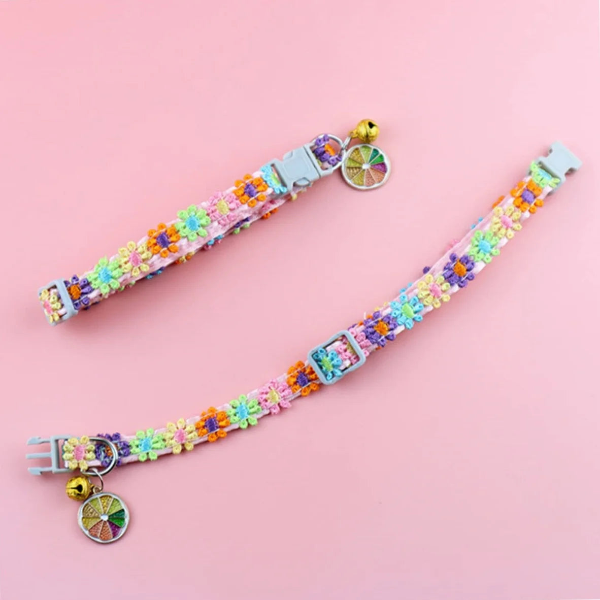 Colorful Adjustable Pet Collar with Bell for Dogs and Cats