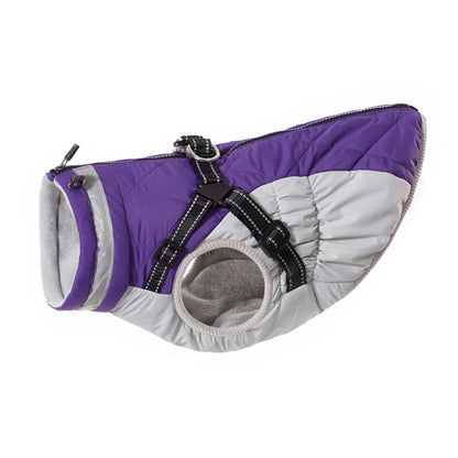 Waterproof Winter Dog Jacket with Harness for Small to Large Breeds