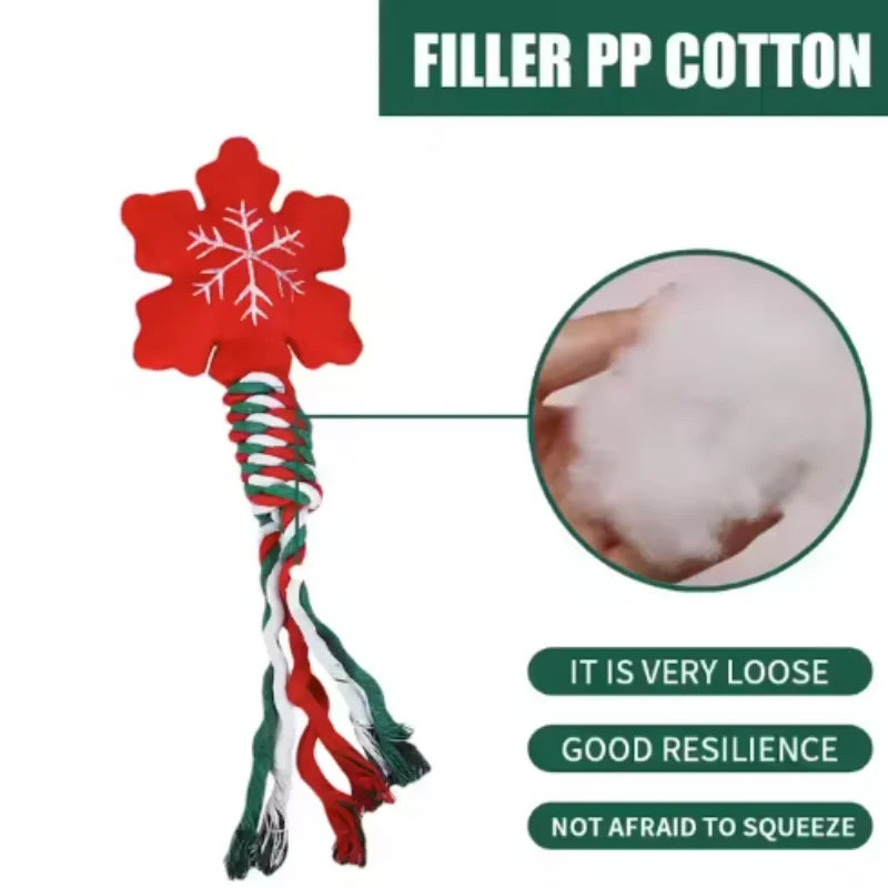 Cute Interactive Dog Squeaky Chew Toy with Cotton Ropes